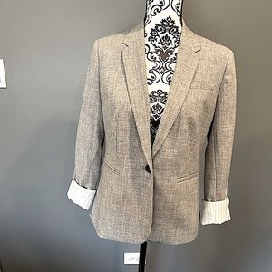 Grey blazer  w embroidered tiger in back